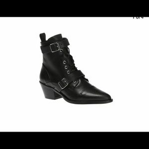 ALLSAINTS LUCIE Black Leather Bootie